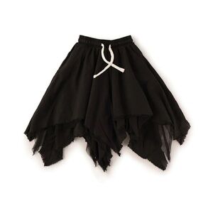 nununu Multi Layered Skirt Asymmetrical Hem w Tulle Black NWT